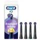Oral-B iO Series Radiant White Black, Original Brush Heads for Teeth Whitening, 4