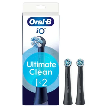 Oral-B iO Series Ultimate Clean Black, Original Brush Heads, CrissCross Bristles, 2