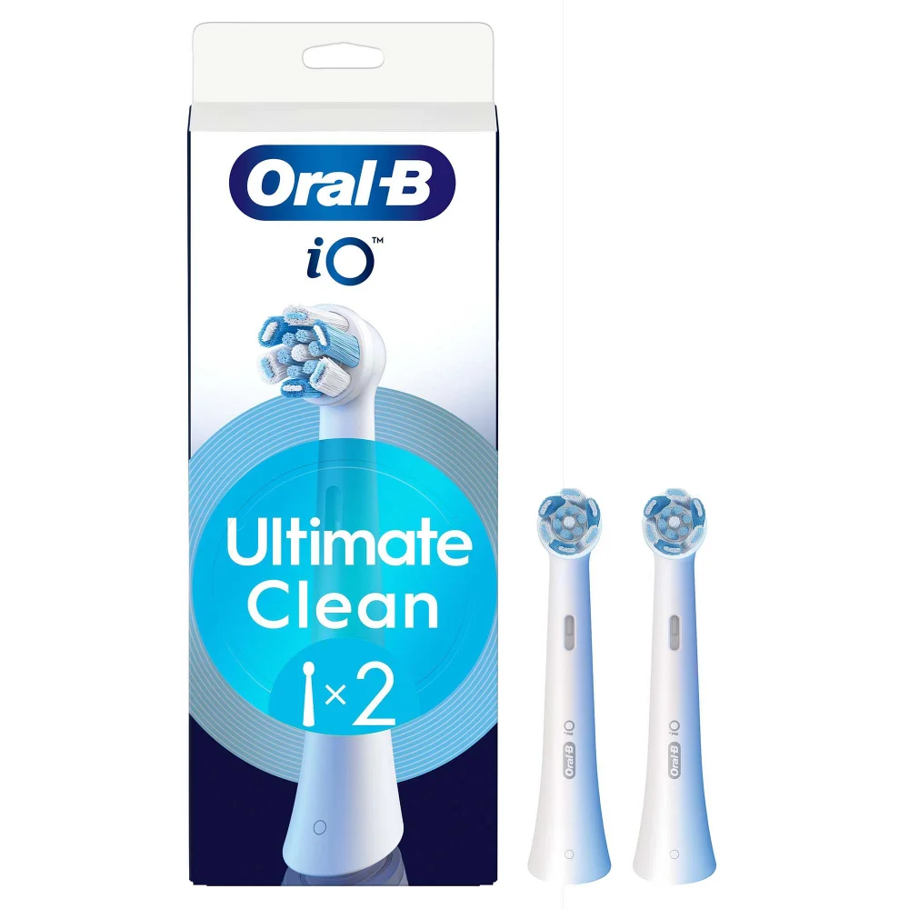 Oral-B iO Ultimate Clean Toothbrush Heads White 2 Pack Image 1