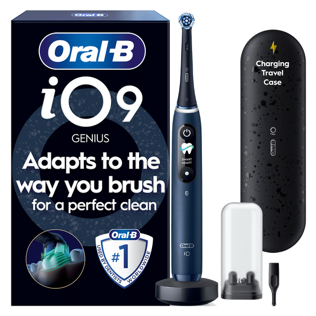 Oral-B iO 9 Blue Electric Toothbrush + 1 Brush Head + Charging Travel Case