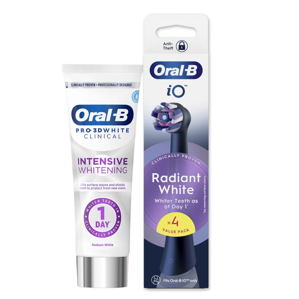 Oral-B Whitening Duo with 4ct Black Brush Heads Image 1
