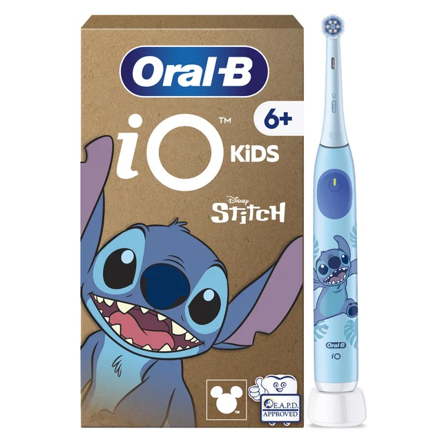 Oral-B iO Kids Disney Stitch Electric Toothbrush, 1 Toothbrush Head, 1 Travel Case