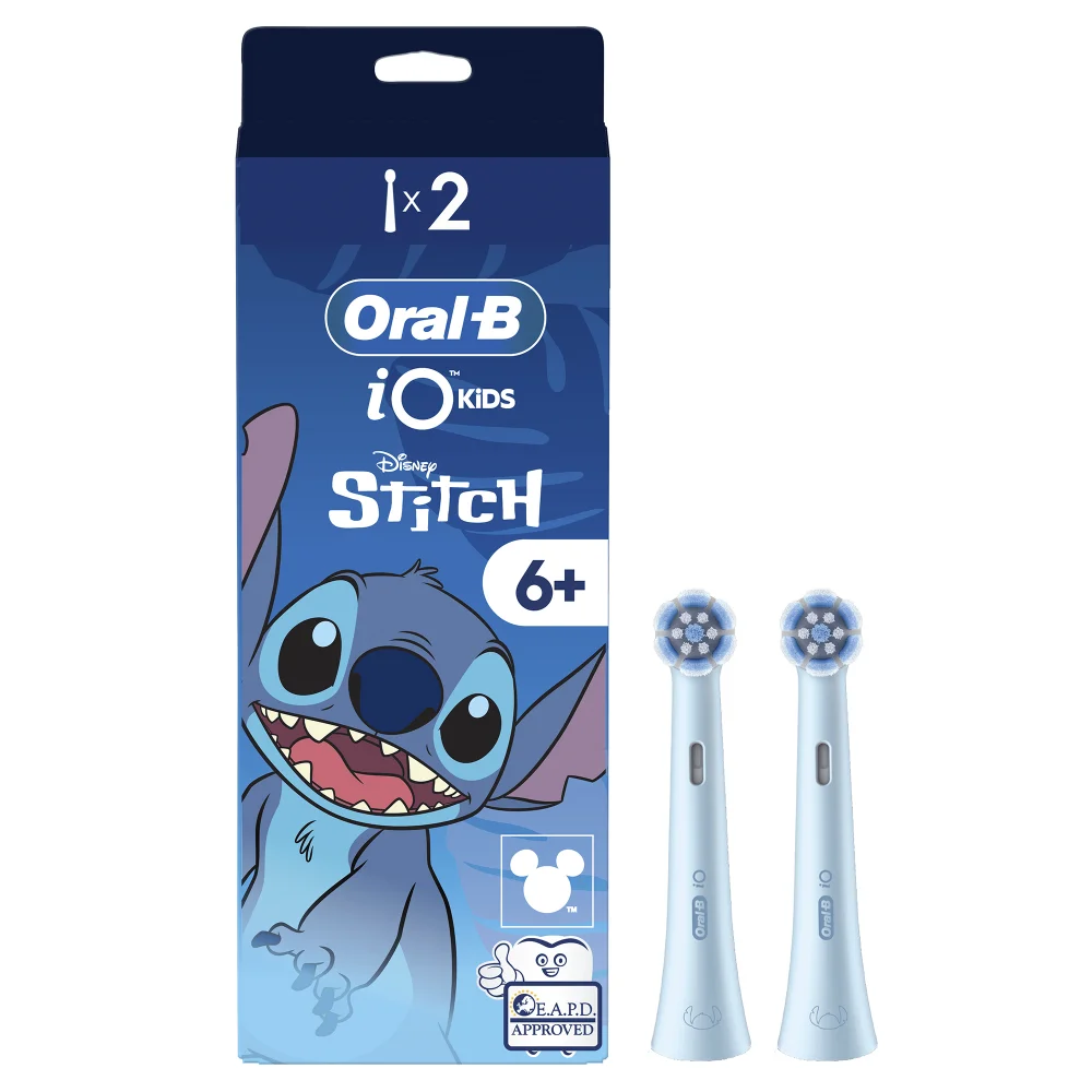 Oral-B iO Kids 6+ Disney Stitch Electric Toothbrush Head, Gentle on wobbly teeth & gums, 2 Image 1