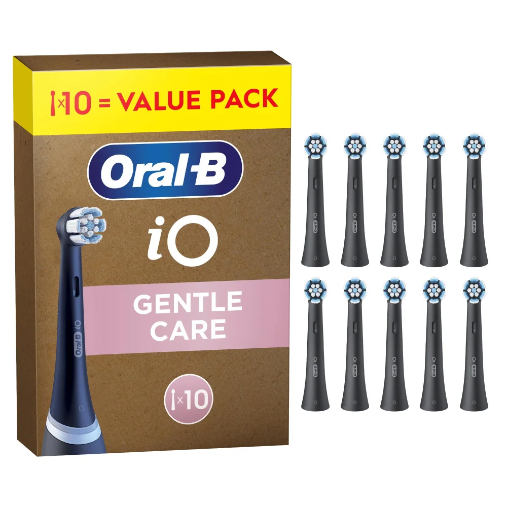 Oral-B iO Gentle Care Toothbrush Heads Black 10 Pack Image 1