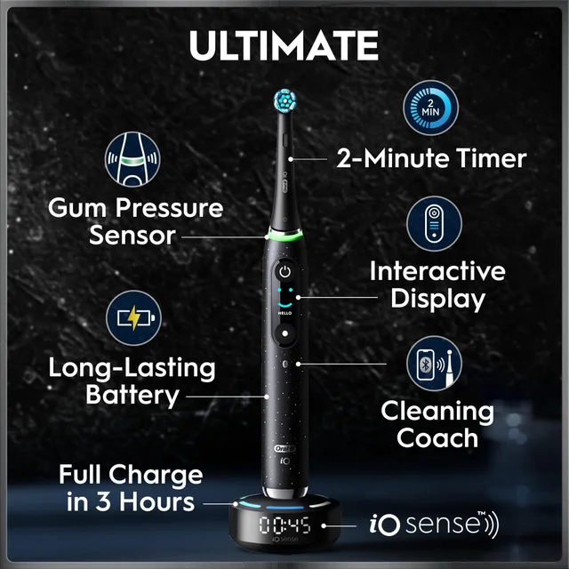 Oral B iO10 Cosmic Black Electric Toothbrush with Charging Travel Case