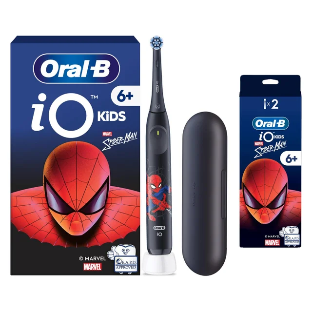 Oral-B iO Kids Marvel Spiderman Electric Toothbrush with Travel Case Toothbrush +2 Toothbrush Heads
