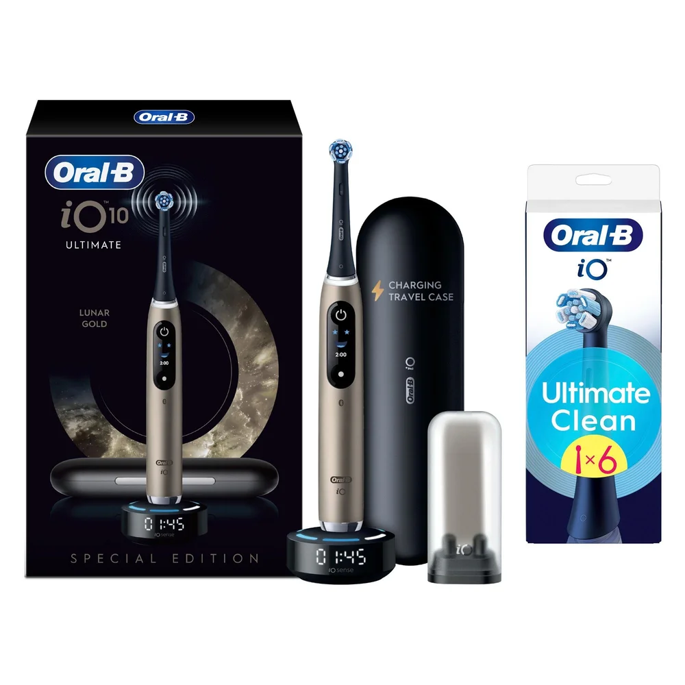 Oral-B iO10 Lunar Gold Special Edition Electric Toothbrush +6 Toothbrush Heads Image 1
