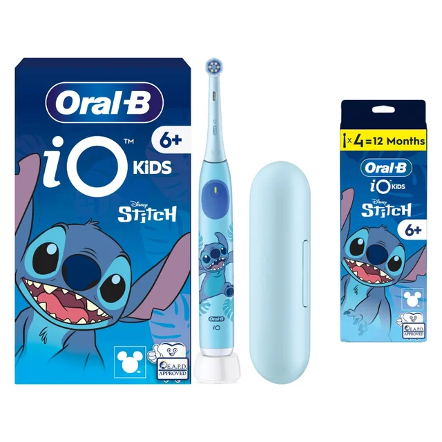 Oral-B iO Kids Disney Stitch Electric Toothbrush + 4 Toothbrush Heads