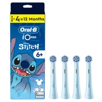 Oral-B iO Kids Disney Stitch Electric Toothbrush Head for Ages 6+, Gentle on wobbly teeth & gums for cleaner teeth, Pack of 4 - undefined undefined