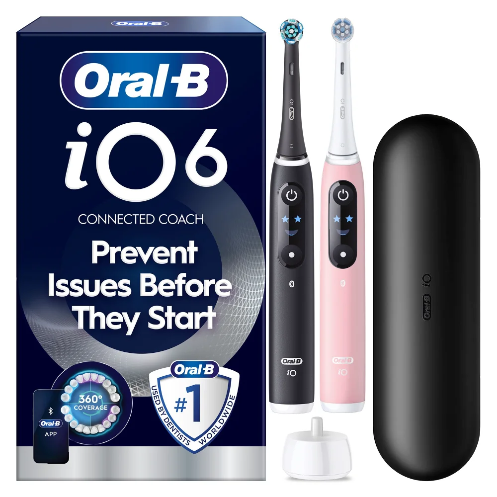Oral-B iO6 Electric Toothbrush Night Black & Calm Pink Duo Pack Image 1