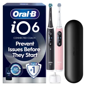 Oral-B iO6 Electric Toothbrush Night Black & Calm Pink Duo Pack