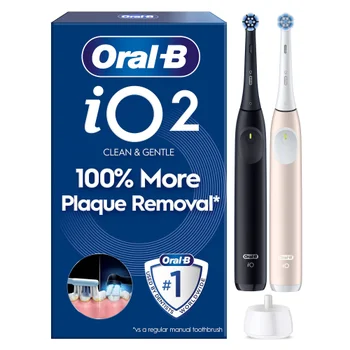 Oral-B iO2 Electric Toothbrush Night Black & Calm Pink Duo Pack