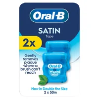 Oral-B Satin Tape Dental Floss, Mint, 2x50m