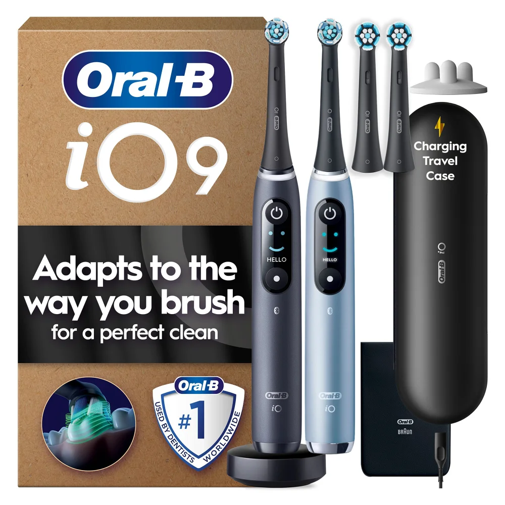 Oral-B iO9 Electric Toothbrush Black & Blue Duo Pack Image 1