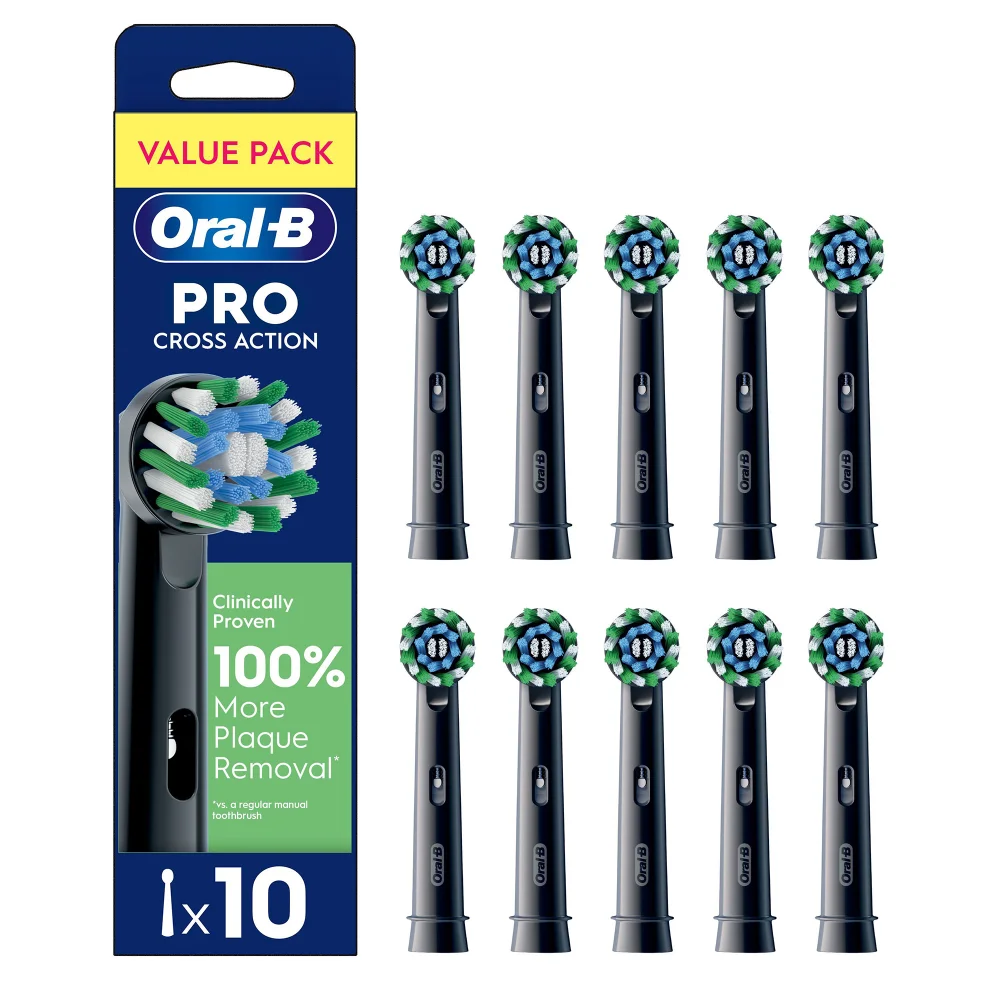 Oral-B Pro Cross Action Toothbrush Heads White 10 Pack Image 1