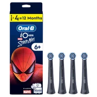 Oral-B iO Kids Marvel Spiderman Electric Toothbrush Head for Age 6+, Gentle on wobbly teeth & gums for cleaner teeth, Pack of 4 - undefined undefined