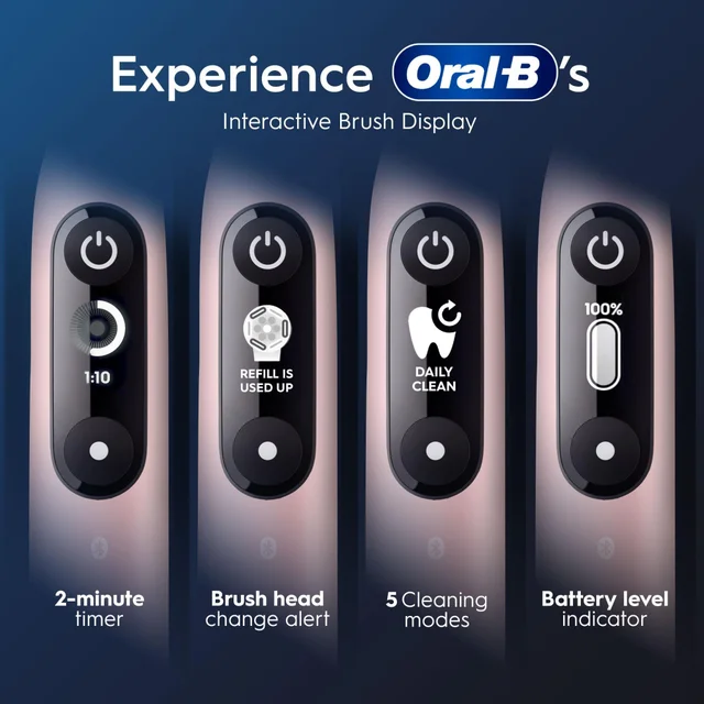 Oral-B iO6 Pink Sand Electric Toothbrush + 3 Toothbrush Heads Holiday Gift Set