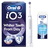 Oral-B iO3 White Electric Toothbrush + 2 Brush Heads