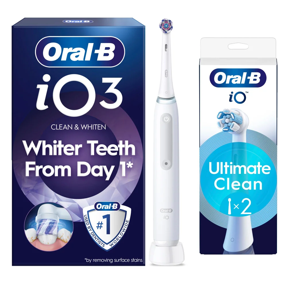 Oral-B iO 3 Electric Toothbrush, Quite White, 1 Brush Head, Long-Lasting Battery Image 1