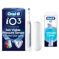 Oral-B iO 3 Electric Toothbrush, Grey, 1 Brush Head, Long-Lasting Battery, Travel Case - undefined undefined