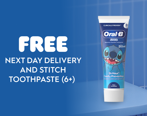 Free Next Day Delivery AND Stitch Toothpaste 75ml (6+) when you buy iO Kids upsell bundles