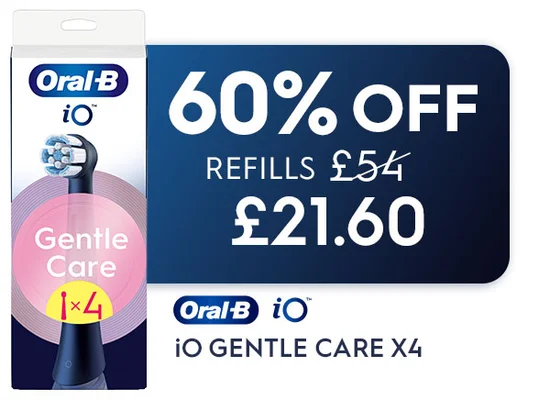 60% off Gentle Care Black iO refills 4ct - after code price - £21.60