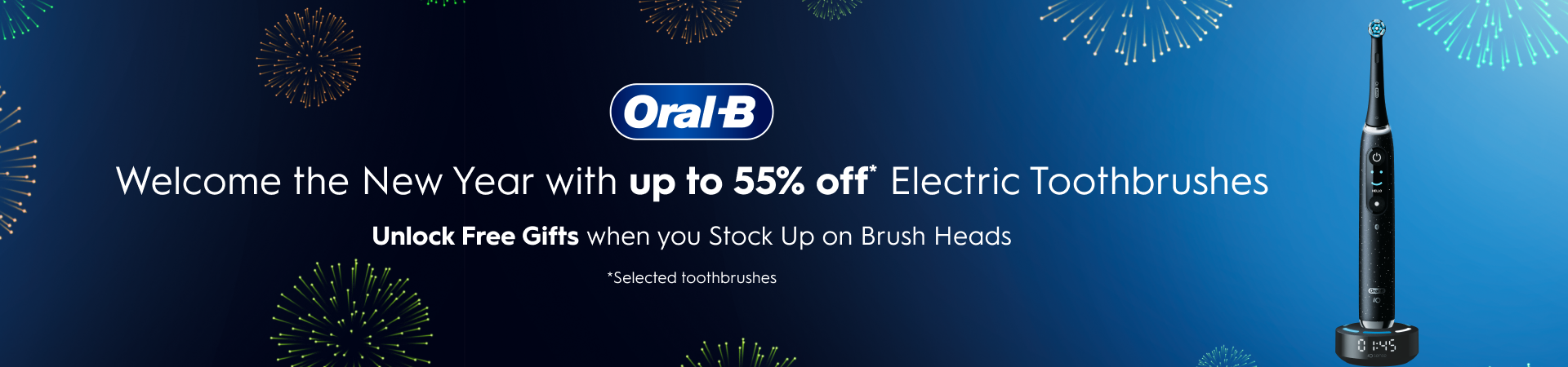 Welcome the New Year with up to 55% OFF on Electric Toothbrush!
