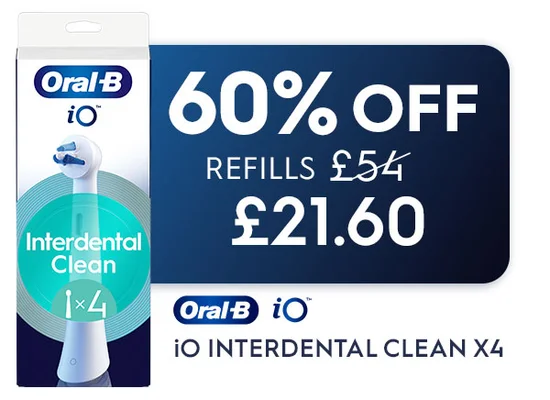 60% off Interdental White iO refills 4ct - after code price - £21.60