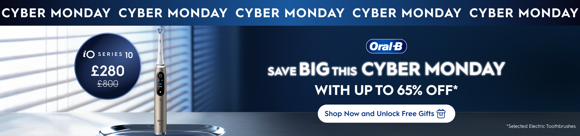 Up to 65% OFF Electric Toothbrush this Cyber Monday!