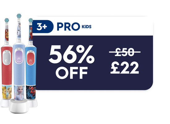 56% off Oral-B Pro Kids (3+) electric toothbrushes - RRP: £50; Now: £22 with code