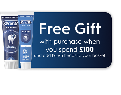 Free Paste with purchase when you spend £100 and add brush heads to your basket.