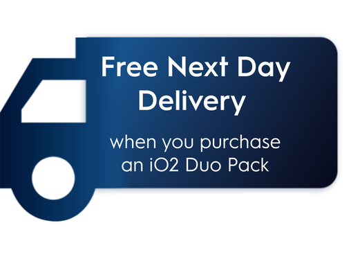 Free Next Day Delivery iO2 DUO Pack.