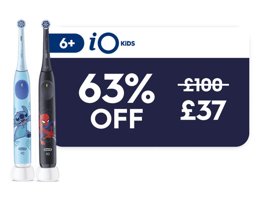 63% off Oral-B iO Kids (6+) electric toothbrushes - RRP: £100; Now: £37 with code