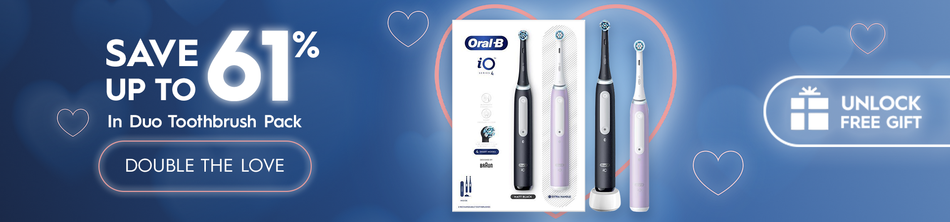 Save up to 61% in duo toothbrush pack - double the love